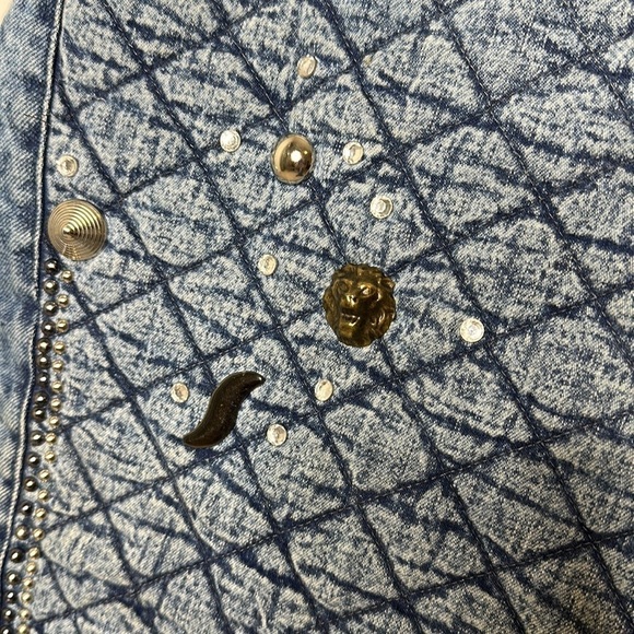 Colette Nivelle Paris Acid Wash Embellished 80’s Vintage Denim Skirt Sz 38 - Picture 6 of 12